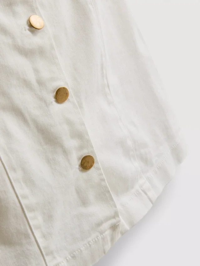 Mini-jurk van katoenen denim met knoopsluiting