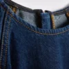 Mini-jurk van katoenen denim met pofmouwtjes