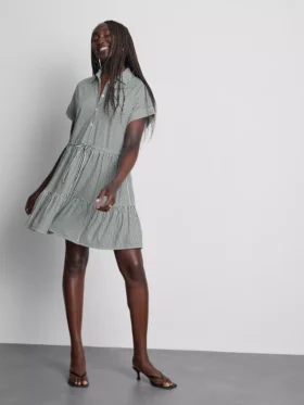 Mini-shirtjurk met kraag