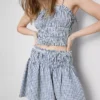 Minirok in skatermodel met gingham-ruitjes