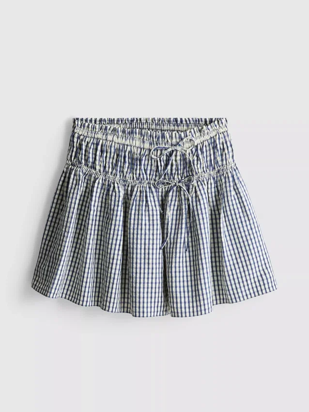 Minirok in skatermodel met gingham-ruitjes