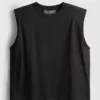 Mouwloos T-shirt met schoudervullingen