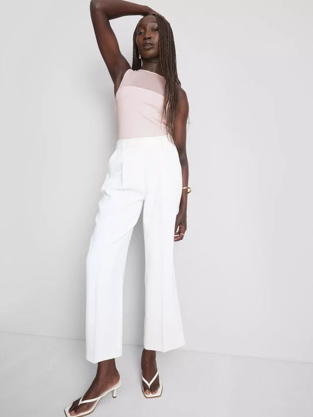 Mouwloze bodysuit met mesh-inzetstuk