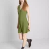 Mouwloze mini-jurk met V-hals
