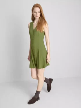 Mouwloze mini-jurk met V-hals
