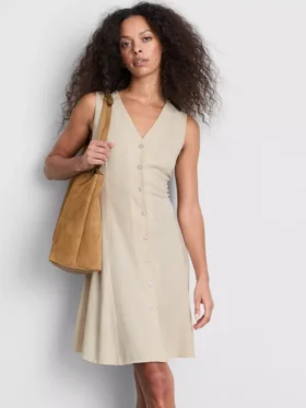 Mouwloze mini-jurk met V-hals
