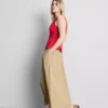 Mouwloze top met V-hals en peplum