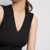 Mouwloze top met V-hals en peplum