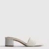 Mule-sandalen met blokhak en imitatieparels