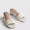 Mule-sandalen met blokhak en imitatieparels