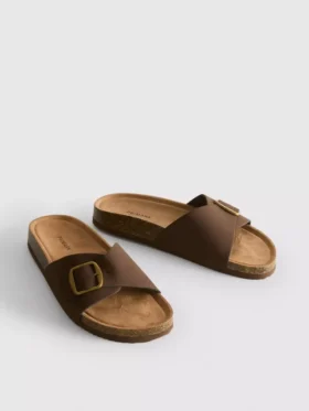 Mule-sandalen met gesp