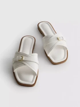 Mule-sandalen met gesp