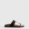 Mule-sandalen met T-band en gesp