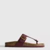 Mule-sandalen met T-band en gesp