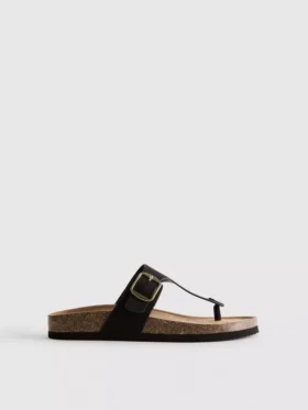 Mule-sandalen met T-band en gesp
