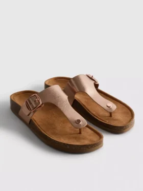 Mule-sandalen met T-band en gesp