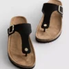 Mule-sandalen met T-band en gesp
