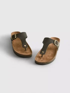 Mule-sandalen met T-band en gesp