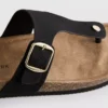 Mule-sandalen met T-band en gesp