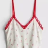 Naadloze bedrukte cropped pyjama-cami