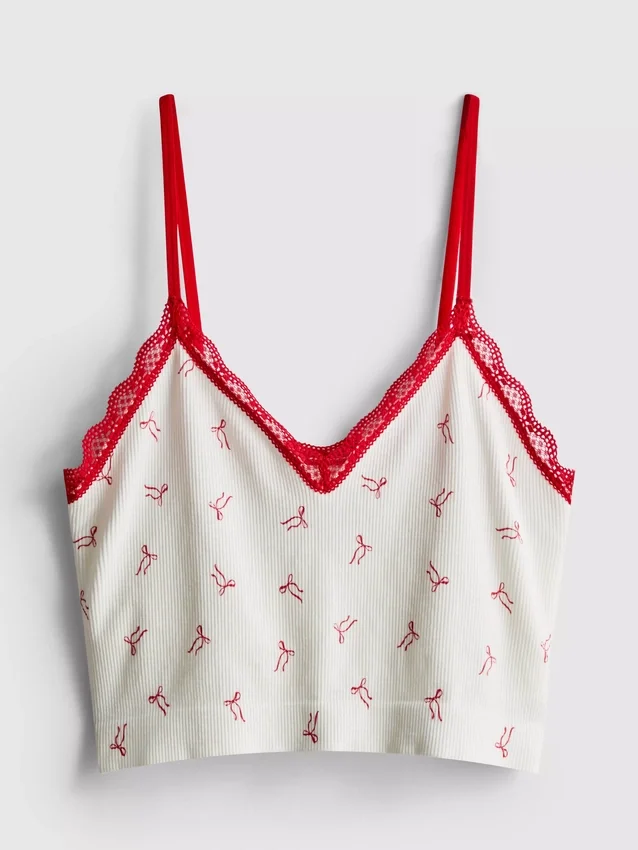 Naadloze bedrukte cropped pyjama-cami