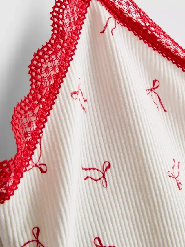 Naadloze bedrukte cropped pyjama-cami