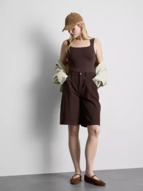 Naadloze bodysuit met vierkante hals