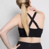 Naadloze crop top met gekruiste rug voor sport