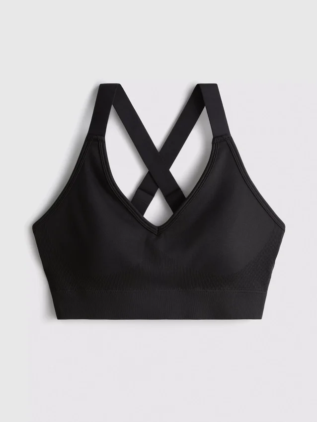 Naadloze crop top met gekruiste rug voor sport