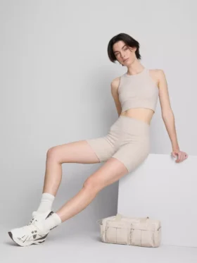 Naadloze geribbelde sportshort