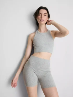 Naadloze geribbelde sportshort