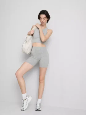 Naadloze geribde crop-top