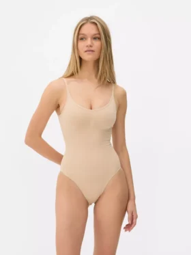 Naadloze Shapewear-bodysuit met ronde hals