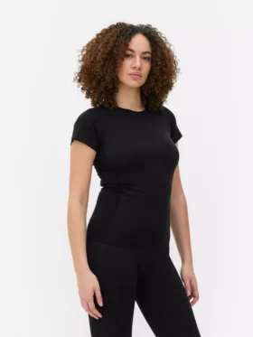 Naadloze sporttop met korte mouwen