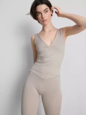 Naadloze tanktop met V-hals