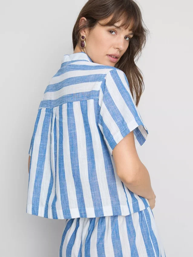 Ontspannen gestreept strandshirt