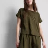 Ontspannen T-shirt met ronde hals en luchtdoorlatend ontwerp