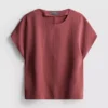 Ontspannen T-shirt met ronde hals en luchtdoorlatend ontwerp