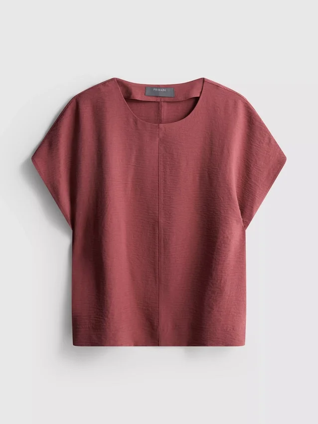 Ontspannen T-shirt met ronde hals en luchtdoorlatend ontwerp