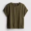 Ontspannen T-shirt met ronde hals en luchtdoorlatend ontwerp