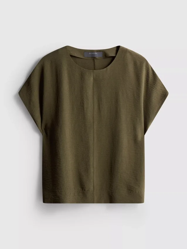 Ontspannen T-shirt met ronde hals en luchtdoorlatend ontwerp