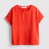 Ontspannen T-shirt met ronde hals en luchtdoorlatend ontwerp