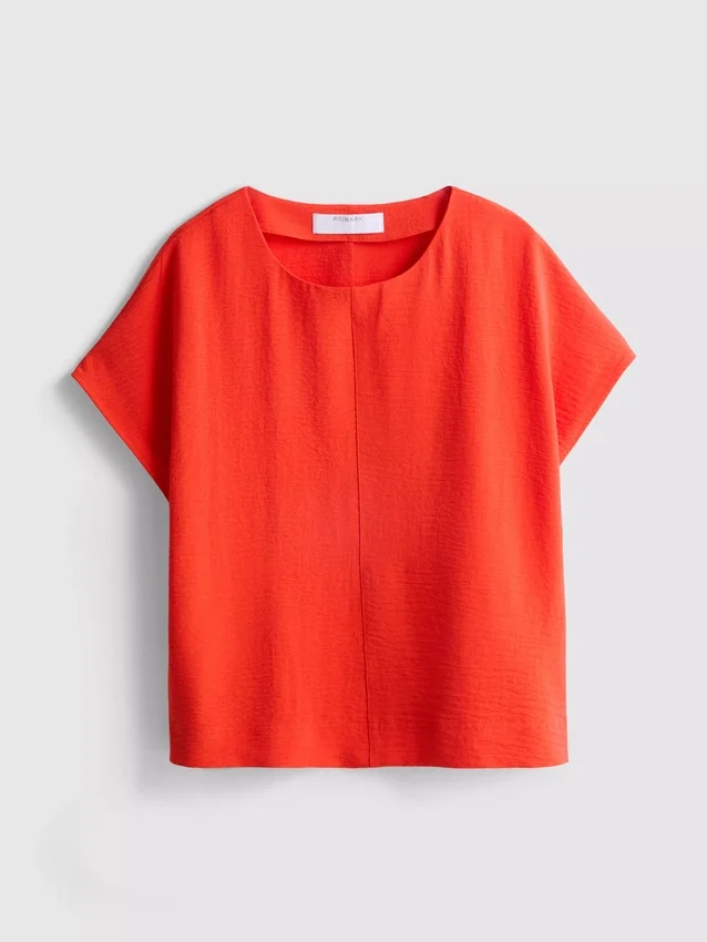 Ontspannen T-shirt met ronde hals en luchtdoorlatend ontwerp
