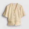Op maat gemaakte blazer met korte mouwen van katoenmix