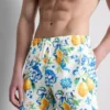 Oranje zwemshort met textuur