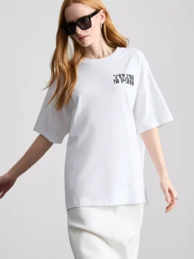 Oversized katoenen boyfriend-T-shirt met print