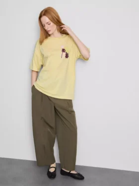 Oversized katoenen boyfriend-T-shirt met print