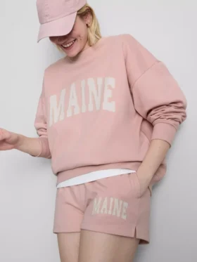 Oversized Maine-sweatshirt met hoog katoengehalte