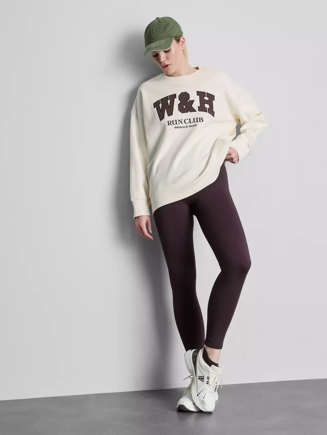 Oversized sport-sweatshirt van katoenrijk materiaal