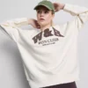 Oversized sport-sweatshirt van katoenrijk materiaal